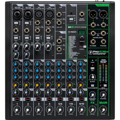 Mackie ProFX10v3 10-Channel Mixer w/ FX and USB Interface (RENTAL)