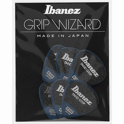 Ibanez PPA16MSGDB Grip Wizard, Sand Grip, Polyacetal, Medium (0.8mm), Dark Blue x 6pcs