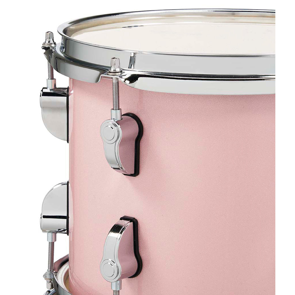 PDNY1604PR- PDP New Yorker 4-Piece Kit FinishPly Shell Pack (14x16 w/ BDM, 8x10, 12x13FT, 5x14 Snare) - Pale Rose Sparkle