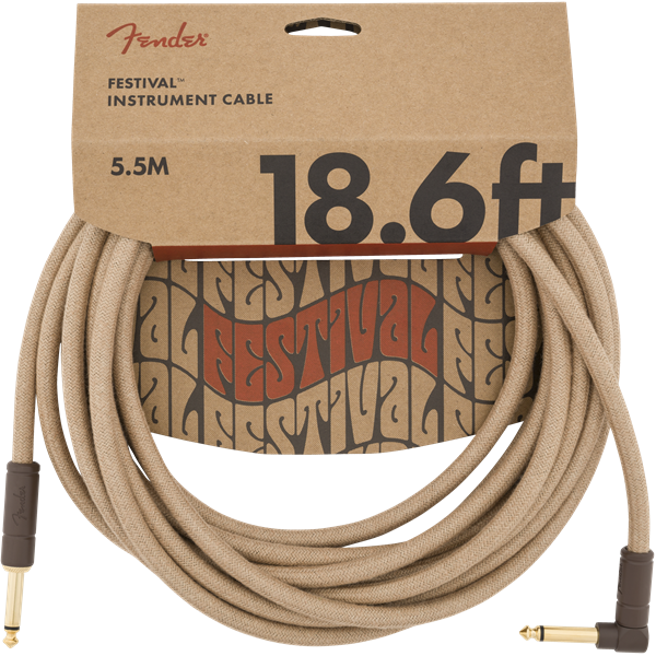 Fender Festival Hemp Instrument Cables - Natural - 18.6ft