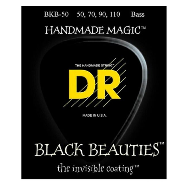 DR Strings BKB-50 (Heavy) - BLACK BEAUTIES  - BLACK Coated Bass: 50, 70, 90, 110