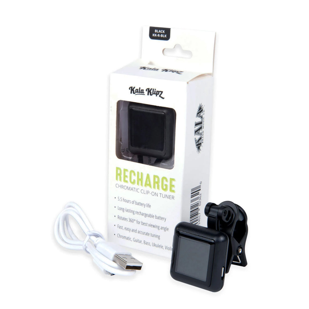 Kala KLIPZ RECHARGE Rechargeable Tuner for Ukulele - Black