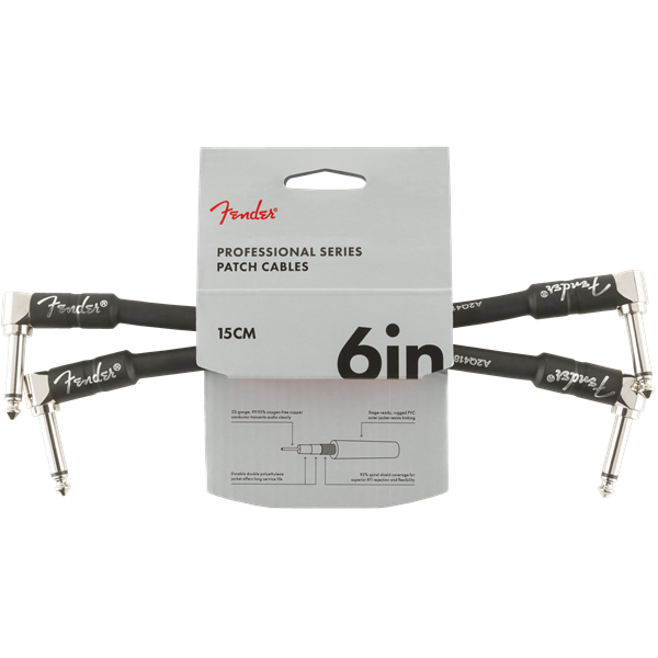 Fender Professional Series Instrument Cable - Black - 6-Inch