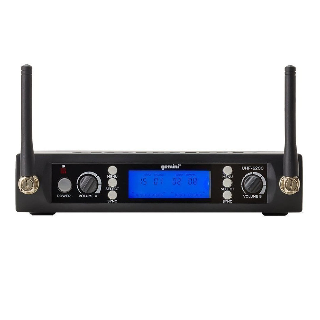 Gemini UHF-6200HL Dual-Channel UHF Wireless Microphone System - Lavalier / Headset