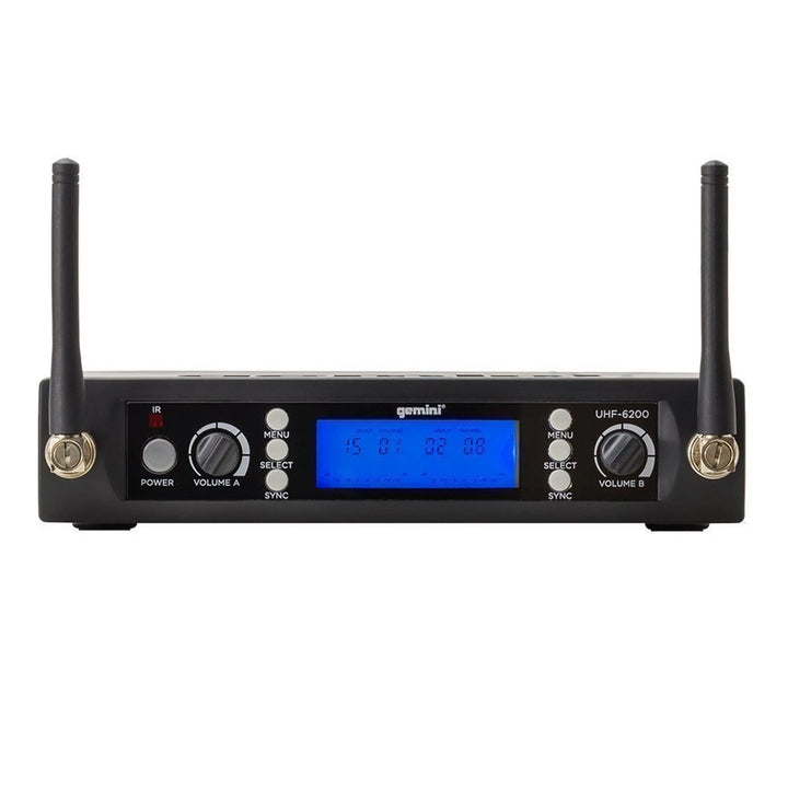 Gemini UHF-6200HL Dual-Channel UHF Wireless Microphone System - Lavalier / Headset