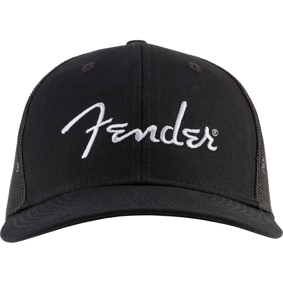 Fender Silver Thread Logo Snapback Trucker Hat (Black) - One Size Fits Most