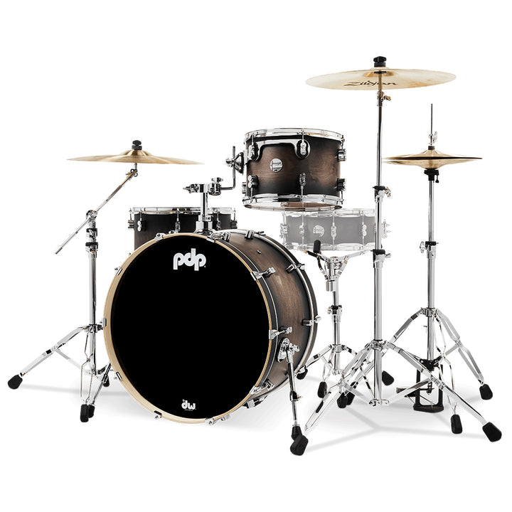 PDP Concept Maple Lacquer CM Rock Kit Shell Pack w/ Chrome Hardware (14x24, 9x13, 16x16FT) - Satin Charcoal Burst