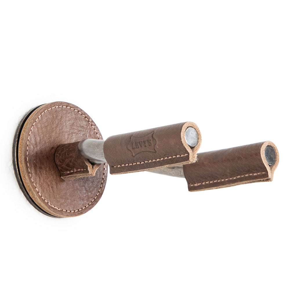 Levy's Forged Guitar Hanger - Smoke w/ Brown Leather