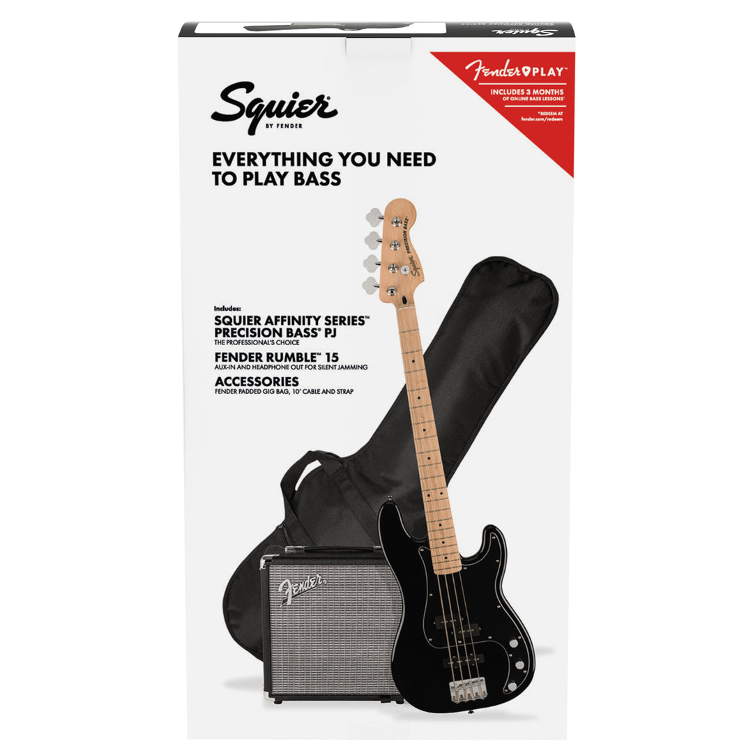 Squier Affinity Series Precision Bass PJ Bass Guitar Player Pack (Black)