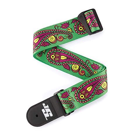 D'Addario 50JS13 - 50MM JS STRAP, PAISLEY GREEN
