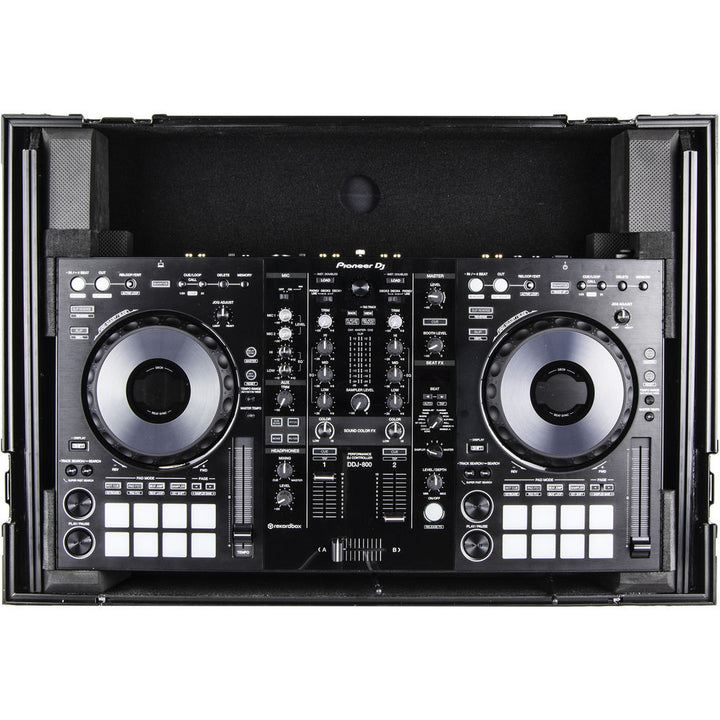 Odyssey FZGSPIDDJ8001 Flight Zone Glide Style Flight Case for Pioneer DDJ-800 w/ 2U Rack - Black