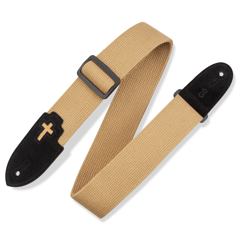 Levy’s MC8C-TAN Cross Inlay Guitar Strap - Tan