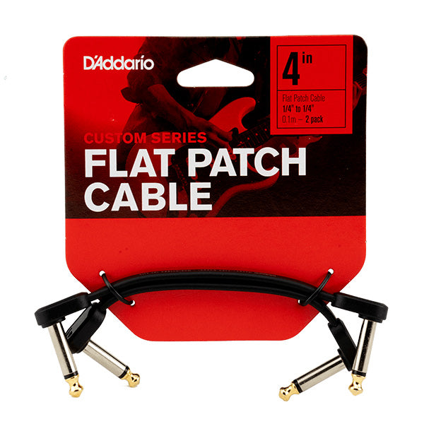 D'Addario Flat Patch Cable 4-Inch Matching Right-Angle (Pair)