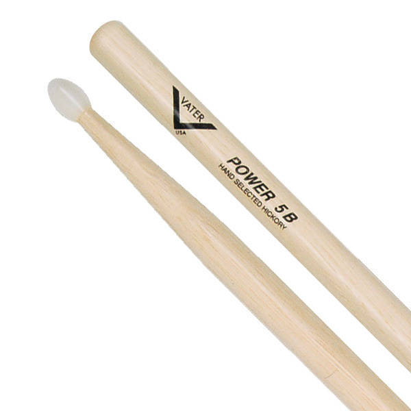 Vater VHP5BN - Vater American Hickory Power 5B Nylon Tip Drumsticks