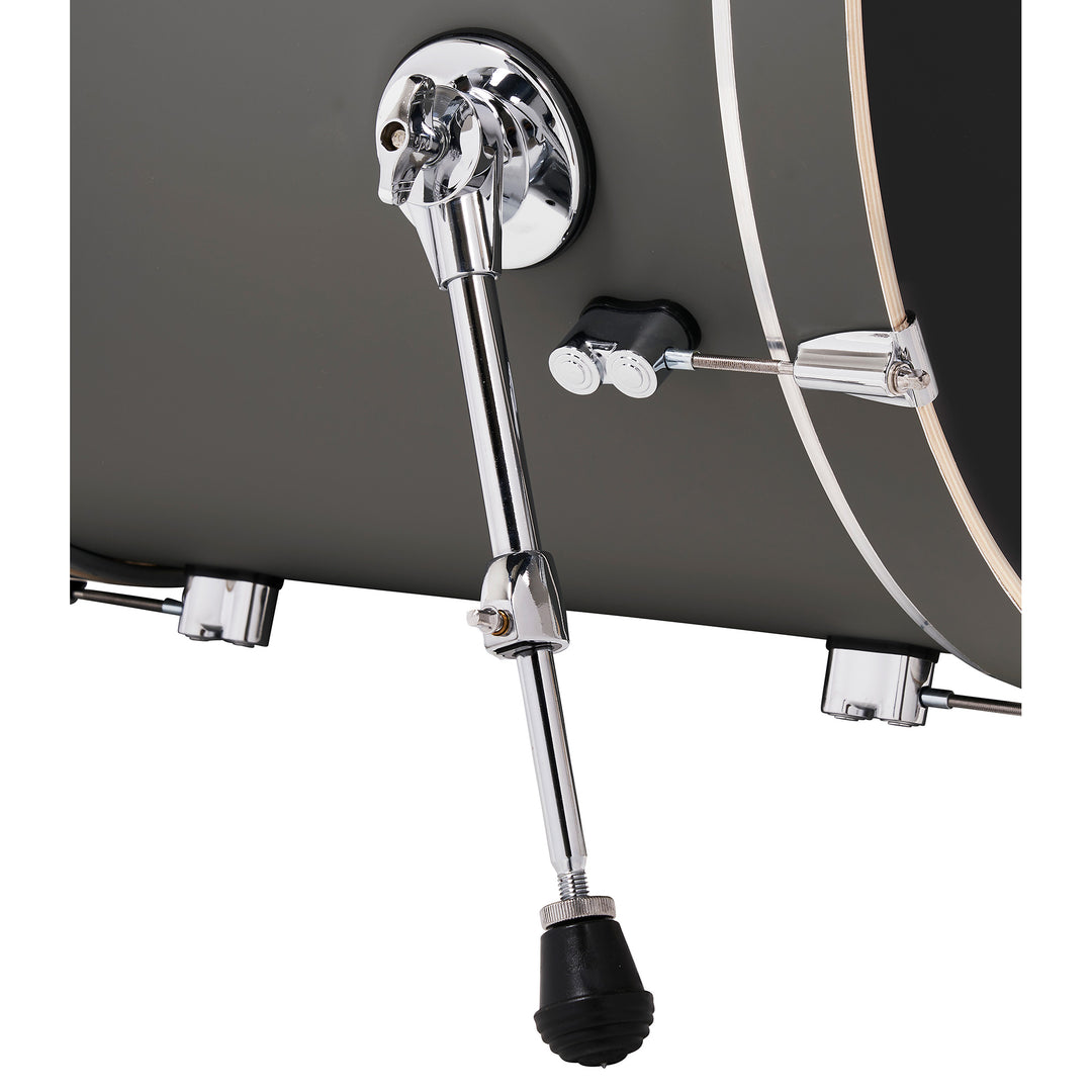 PDP Concept Maple Finish Ply CM5 5-Piece Kit Shell Pack w/ Chrome Hardware (18x22 w/ BDM, 8x10, 9x12, 14x16FT, 5.5x14 Snare) - Satin Pewter