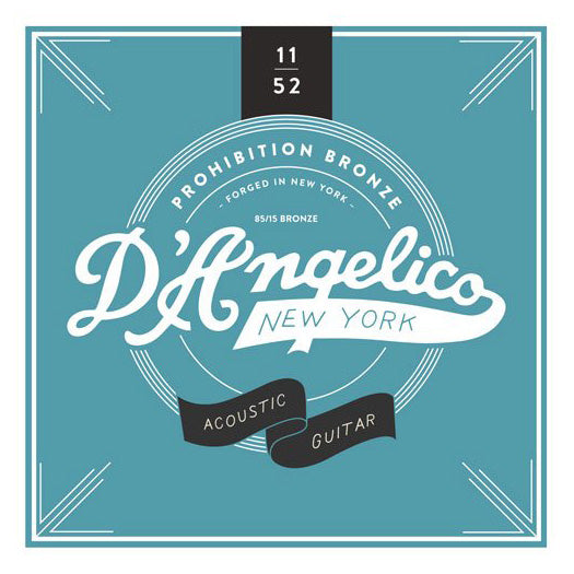 D’Angelico DAPB1152 Prohibition Bronze Guitar Strings (11-52)