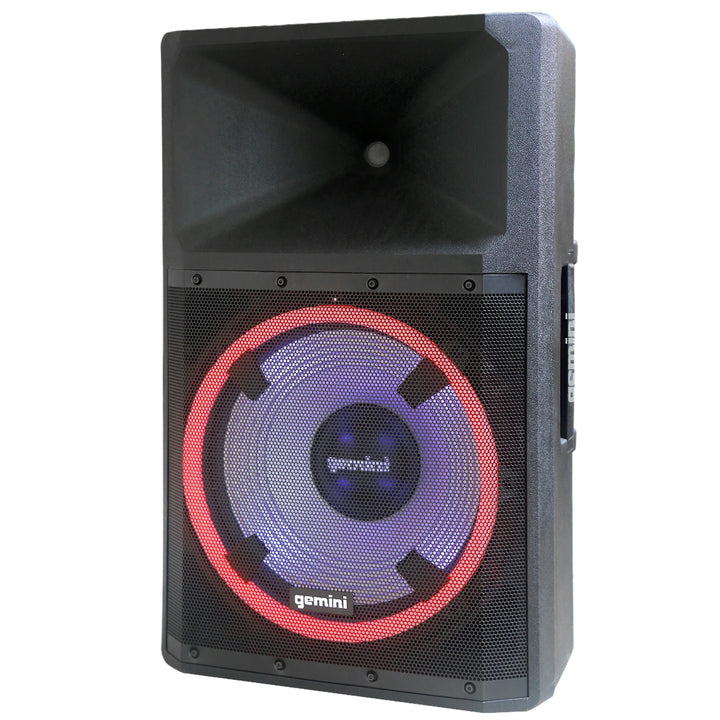 Gemini GSP-L2200PK High Power 15” Bluetooth Speaker System w/ Party Lights, Microphone and Stand