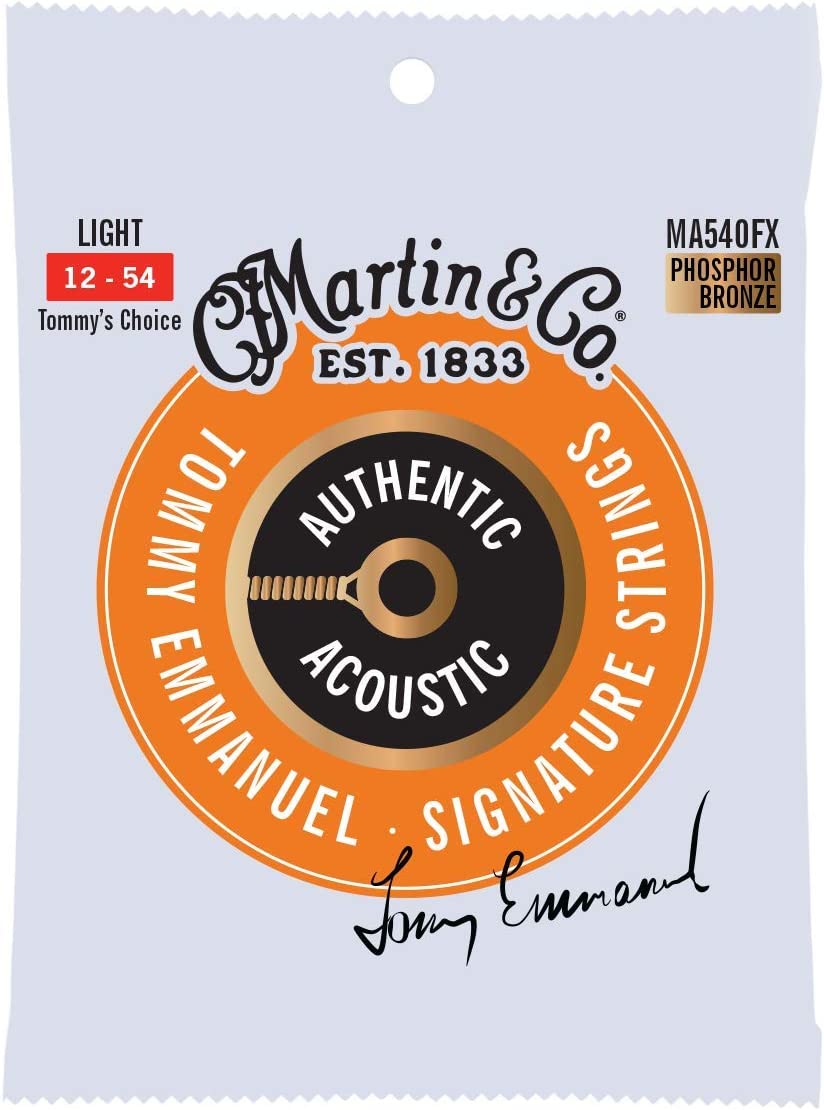 Martin Guitars MA540FX Tommy's Choice Phosphor Bronze Light Acoustic Strings 12-54 - 3pk