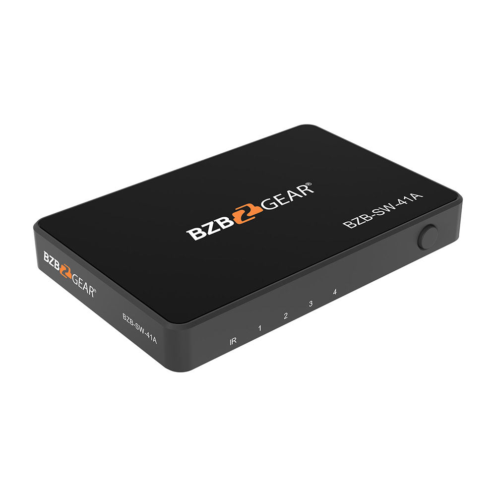 BZBGEAR - 4-Port 4K 18Gbps 60Hz HDMI 2.0 Switcher with IR Remote Control