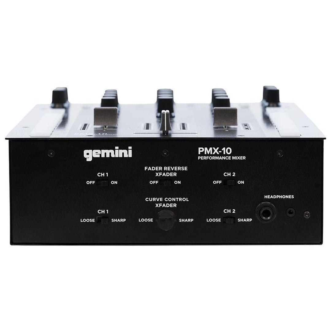 Gemini PMX-10 Battle-Style 2-Channel Digital DJ Mixer w/ USB MIDI Interface