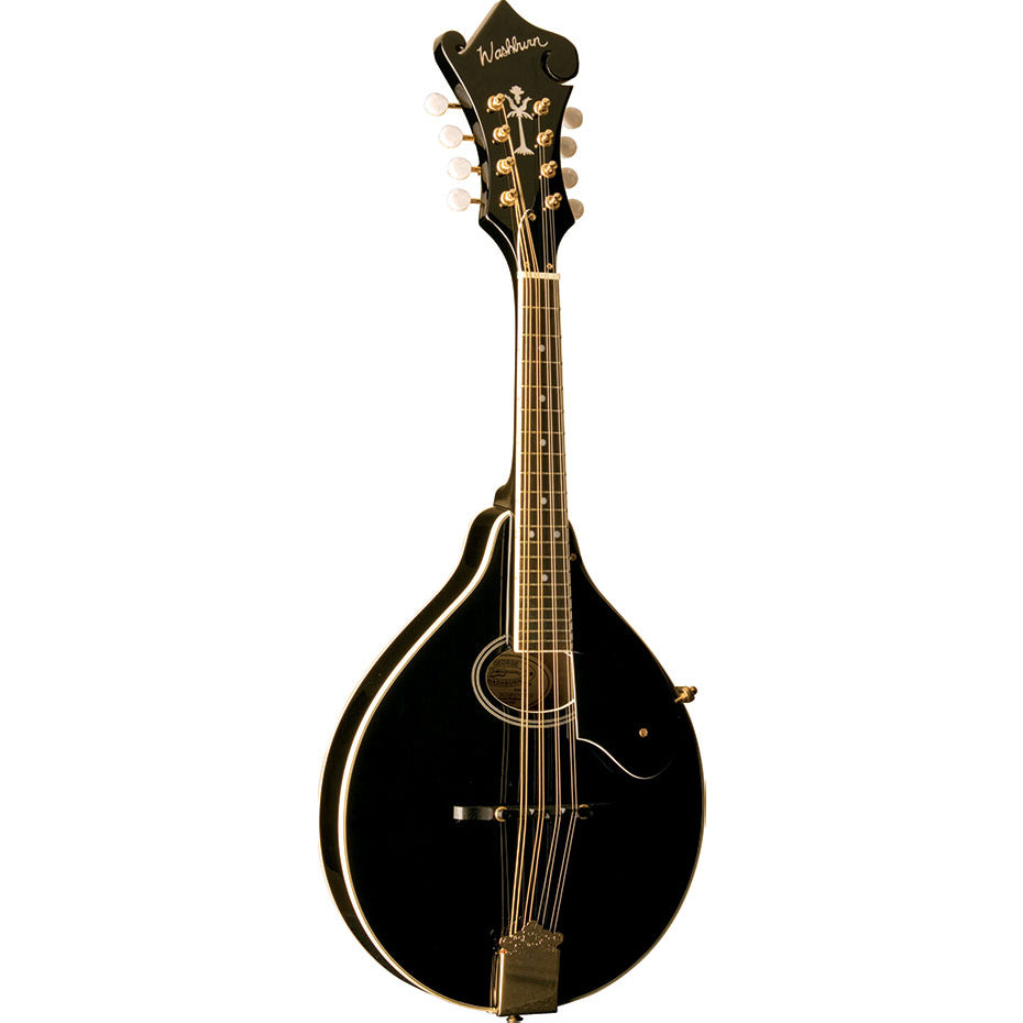 Washburn M1SDLB-A Mandolin A Style,Black Solid Carved European Spruce, Maple Back & Sides