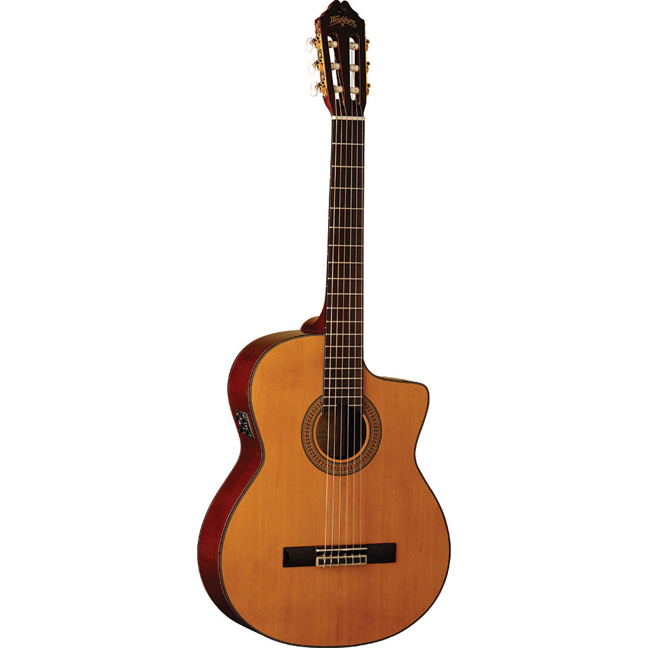 Washburn C64SCE-A Classical w/Cutaway/Pickup,Solid Spruce Top, Mahogany Back & Sides