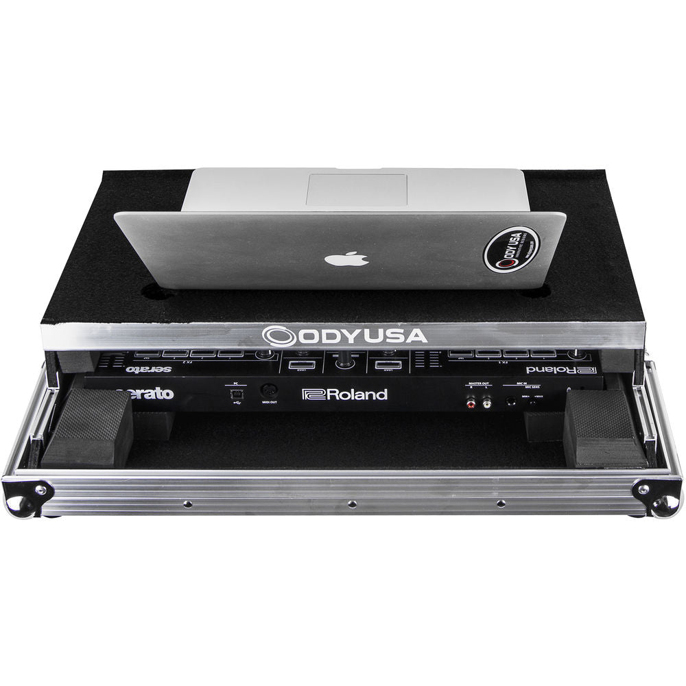 Odyssey FRGSDJ202 Flight Zone Low-Profile Glide Style Case for Roland DJ-202 DJ Controller - Silver