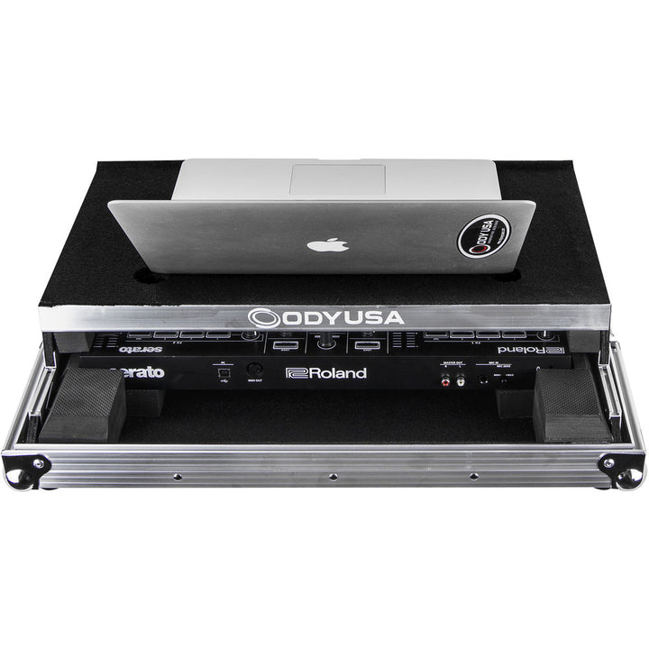Odyssey FRGSDJ202 Flight Zone Low-Profile Glide Style Case for Roland DJ-202 DJ Controller - Silver