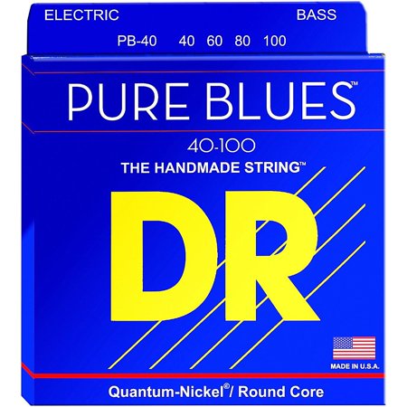 DR Strings PB-40 (Light- Light) - PURE BLUES  -Quantum-Nickel: 40, 60, 80, 100