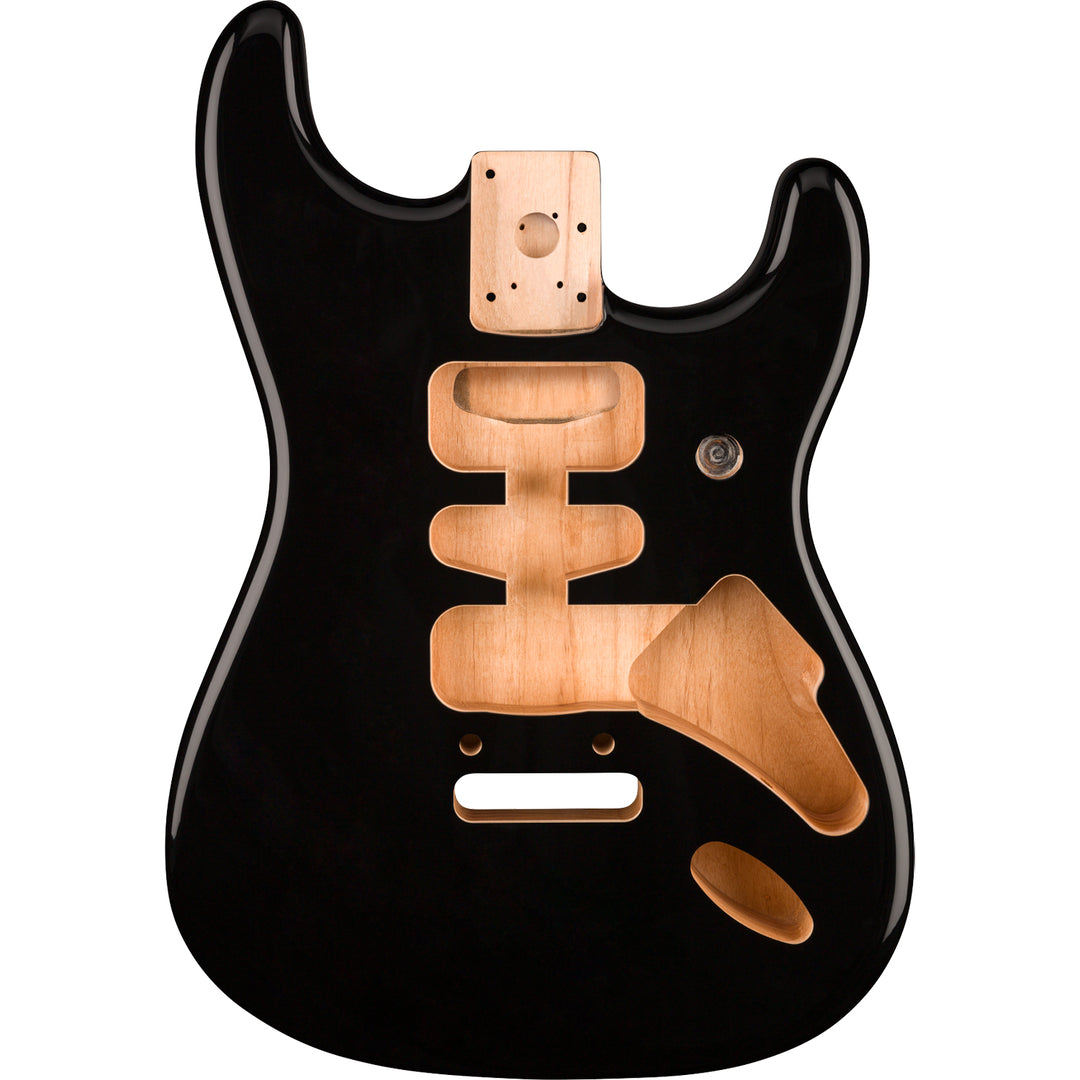 Fender Deluxe Series Stratocaster HSH Alder Body  w/ 2-Point Bridge Mount - Black