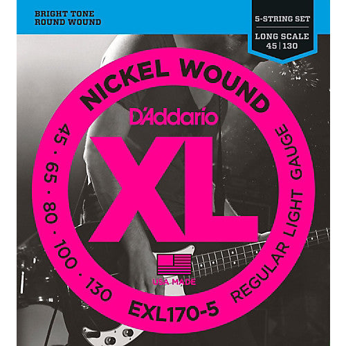 D'Addario EXL170-5 - SET BASS XL 45-130 LONG 5STR