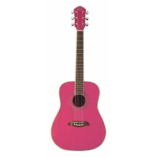 Oscar Schmidt OGHSP-A Acoustic Guitar 1/2 Size Dreadnought Pink
