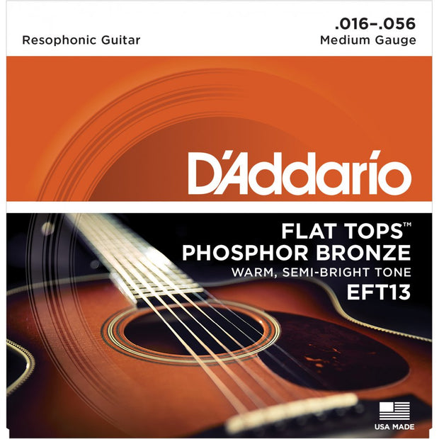 D'Addario EFT13 - SET RESO GTR FLAT TOP PB MED