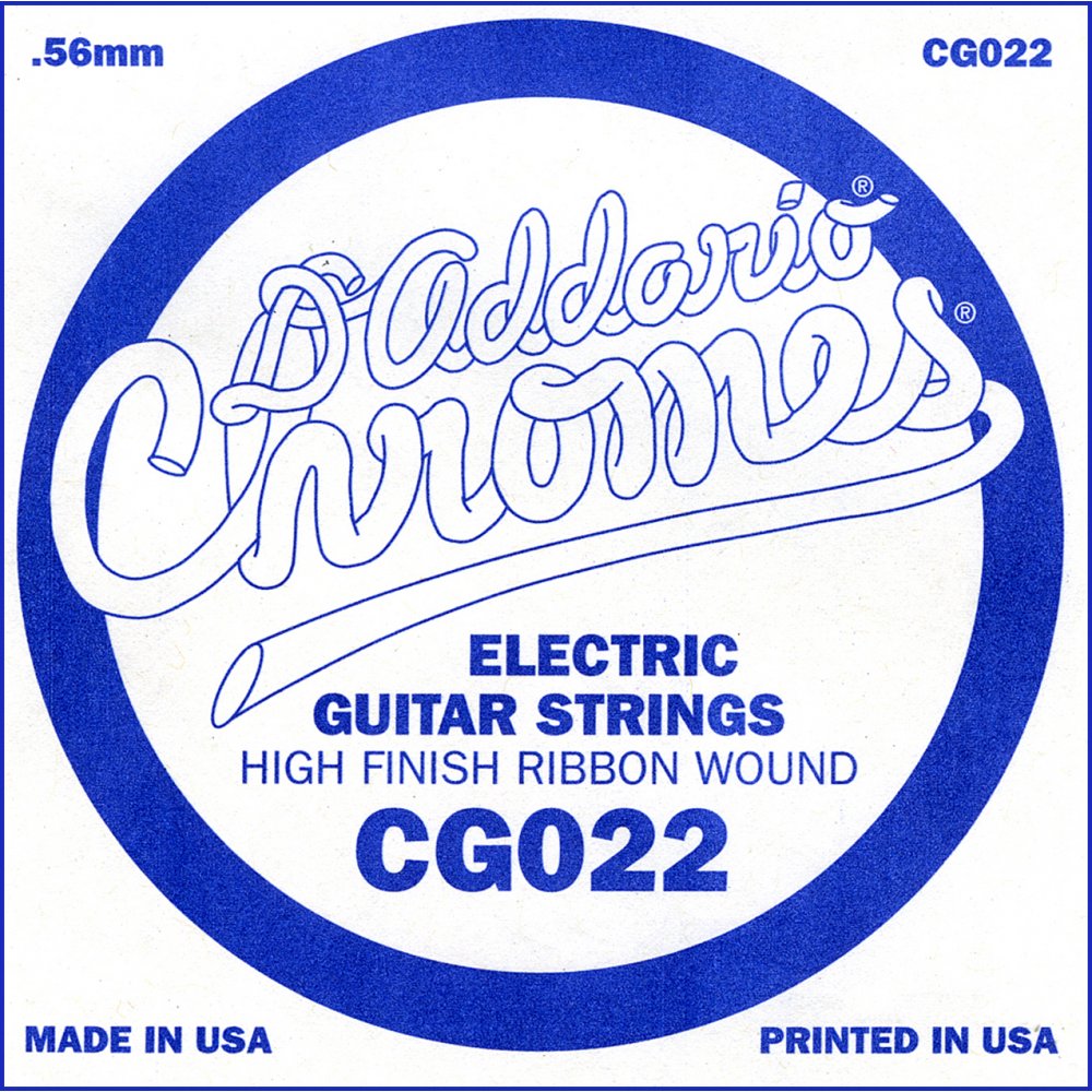 D'Addario CG022 - SINGLE CHROMES FLAT WND  022