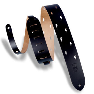 Levy's M12LBC-BLK Chrome Tan Leather Guitar Straps