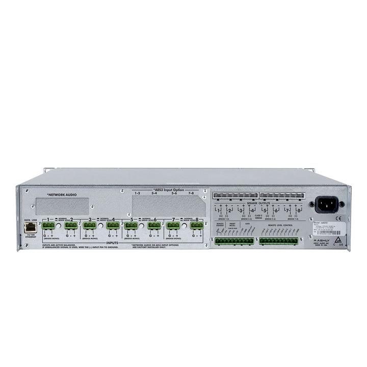 Ashly ne8250PE 8-Channel Network Enabled Amplifier w/ DSP (8 x 250W @ 4 Ohms)