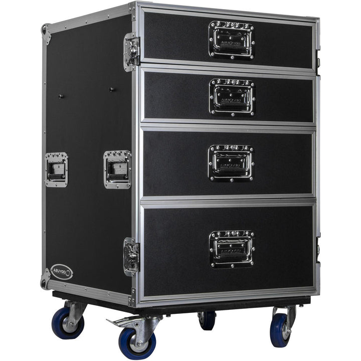 Odyssey FZWB4WDLX Flight Zone Deluxe 4-Drawer Workbox Tour Case with Casters & Side Table