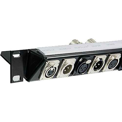 Neutrik NZP1RU-8 - 1RU Angled Rack Panel -Punched with 8 D-size Holes