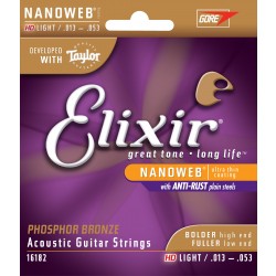 Elixir 16182 HD Acoustic 6 Strings Phosphor Bronze NANOWEB Coated