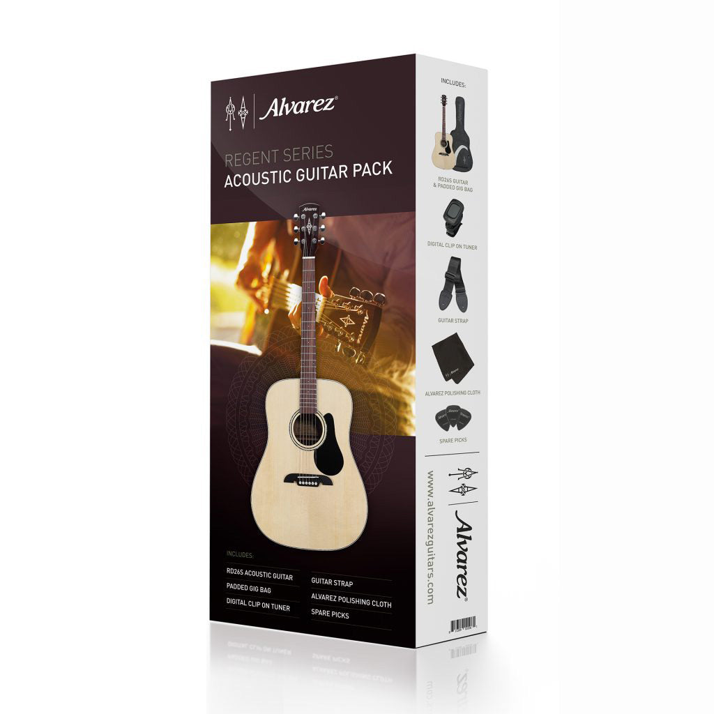 Alvarez RD26S-AGP - Regent 26 Series Starter Pack w/Bag, Tuner, Straps, Cloth & Picks