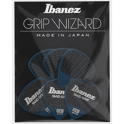 Ibanez PPA16HSGDB Grip Wizard, Sand Grip, Polyacetal, Heavy (1.0mm), Dark Blue x 6pcs