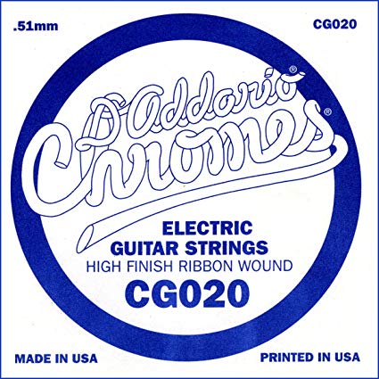 D'Addario CG020 - SINGLE CHROMES FLAT WND 020