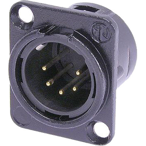 Neutrik NC5MD-L-B-1 - 5 Pin Black Chassis XLRM -D Size with Gold Contacts