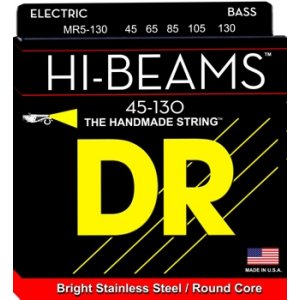 DR Strings MR5-130 (Mediums 5's) - HI-BEAM  - Stainless Steel: 45, 65, 85, 105, 130
