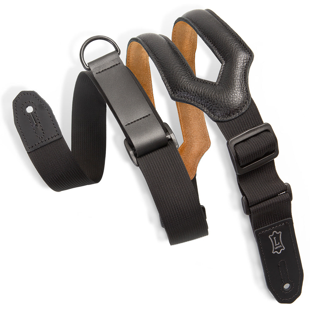 Levy’s MRHSS-BLK Right Height Ergonomic Padded Guitar Strap - Black