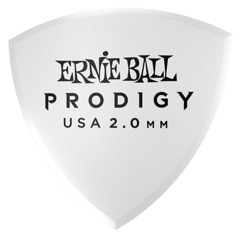 Ernie Ball Guitar Picks Prodigy (Bag of 6) White 2.0mm - Shield, Large