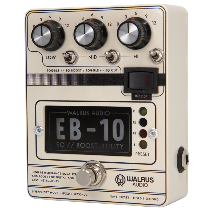 Walrus Audio EB-10 Preamp EQ Boost Guitar Effect Pedal - Cream