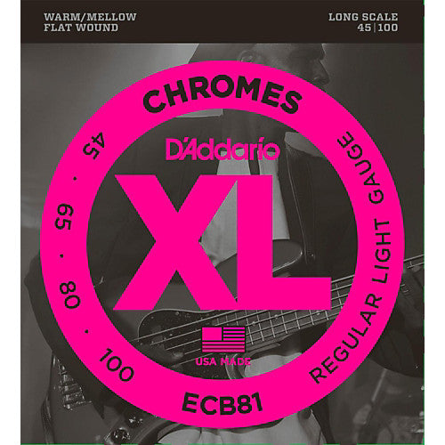 D'Addario ECB81 - SET BASS CHROMES 45-100 LONG