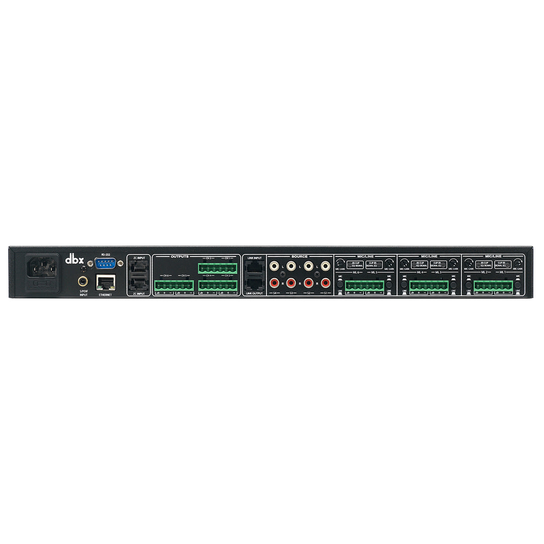 DBX 1261m 12x6 Digital Zone Processor - 12 Inputs (6 Mic/line + 4 stereo line + SPDIF), no front panel control