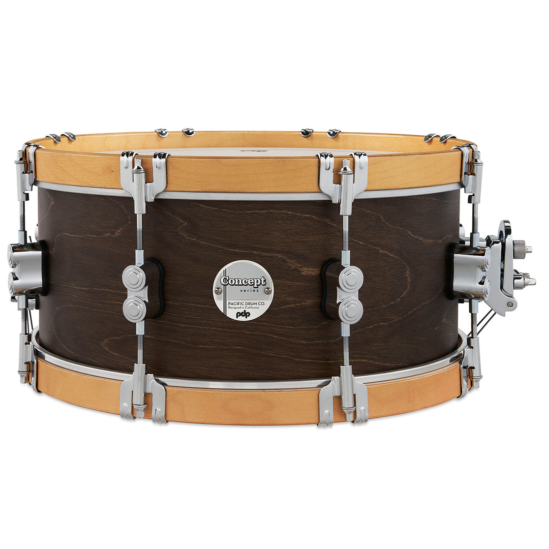 PDP Concept Maple Classic 6.5x14 Snare Drum - Walnut Stain w/ Natural Stain Hoops